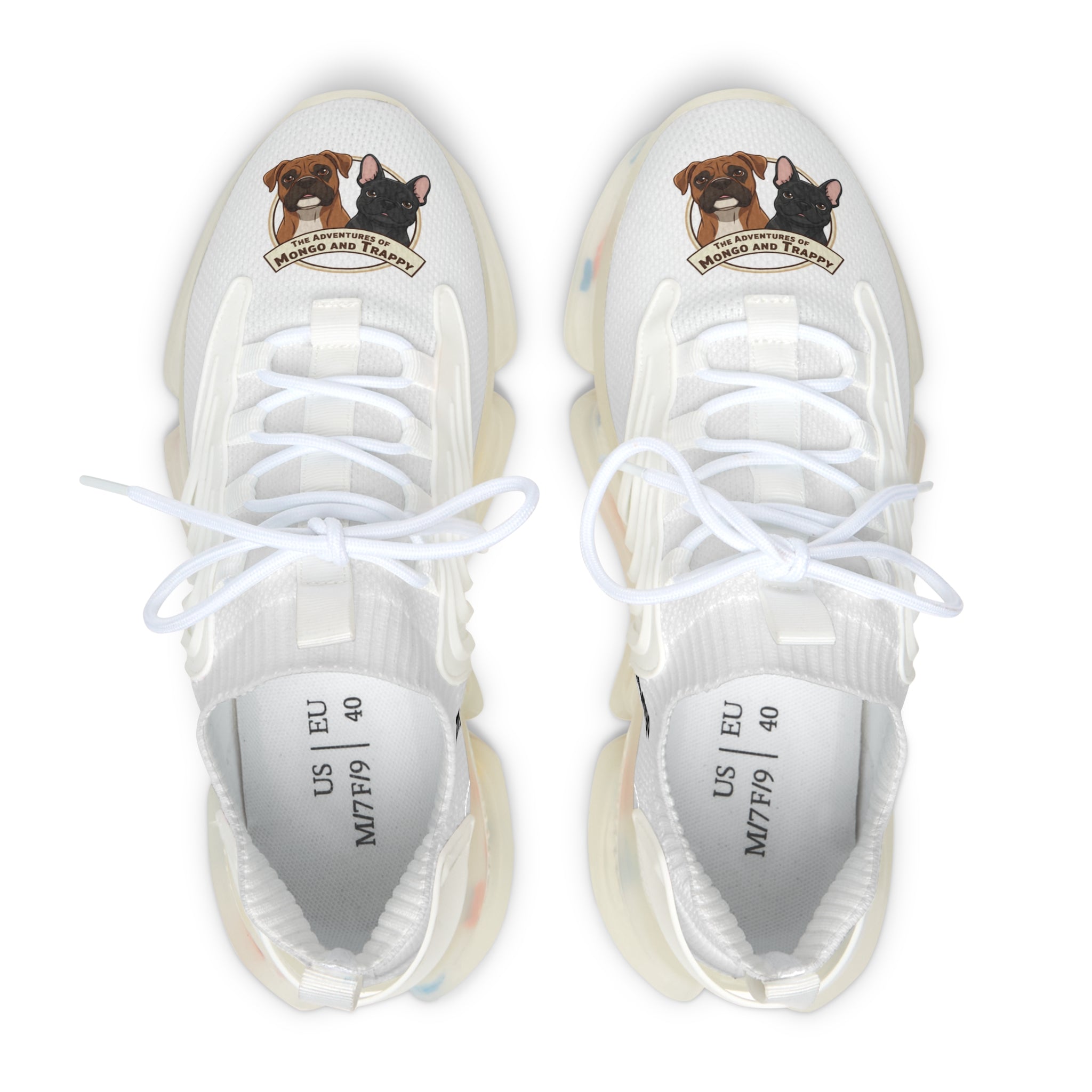 Women’s Mesh Sneakers — Cute Bulldog Patch Athletic Shoes