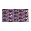 French Bulldog Pattern Beach Towel — Purple Dog Face Summer Towel