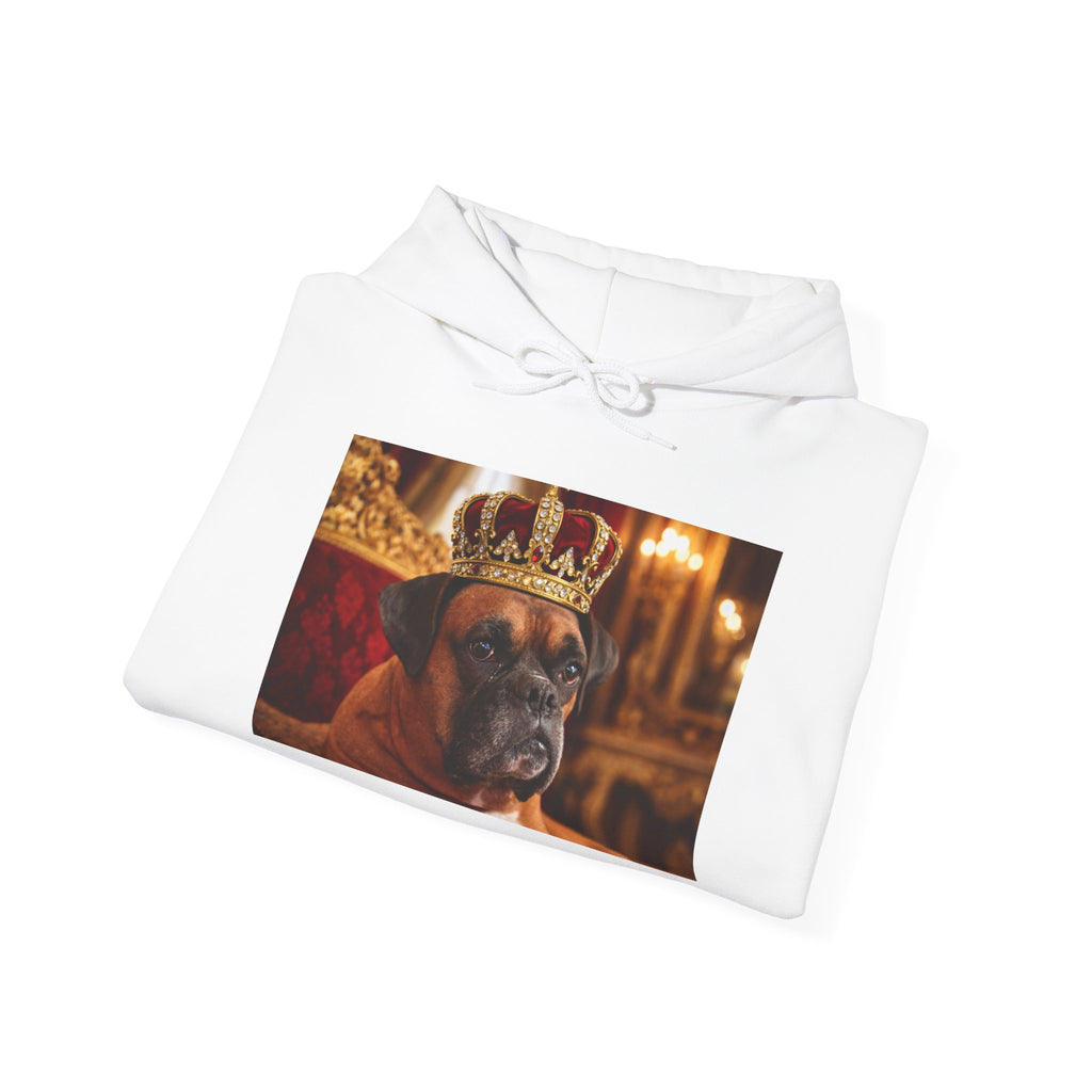 King Mungo Hoodie – Royal Dog Photo Pullover with 'Mungo' Sleeve Text