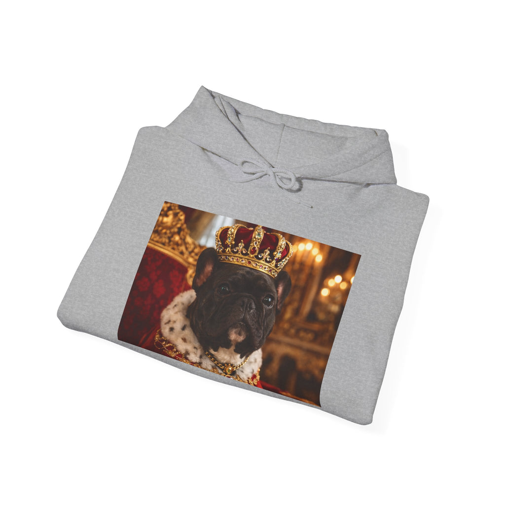 King Tuffy Crowned Dog Hoodie — Royal Dog Portrait Sweatshirt