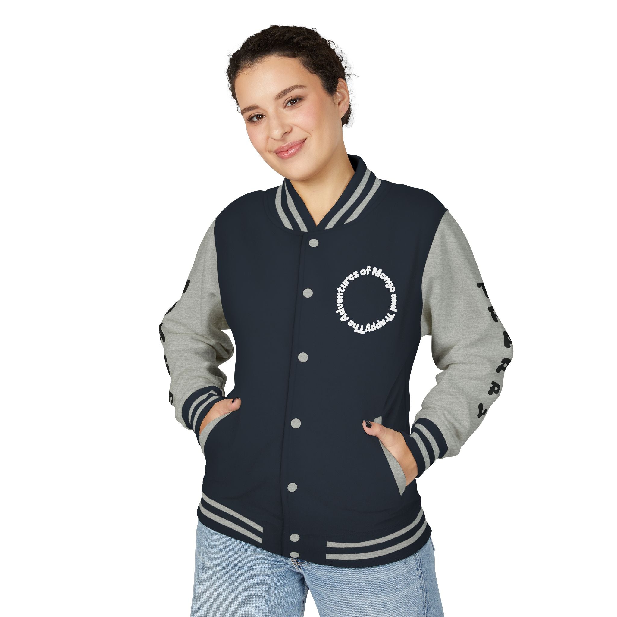 The Adventures of Mongo and Trappy Letterman Jacket | Dog Portrait Varsity Jacket