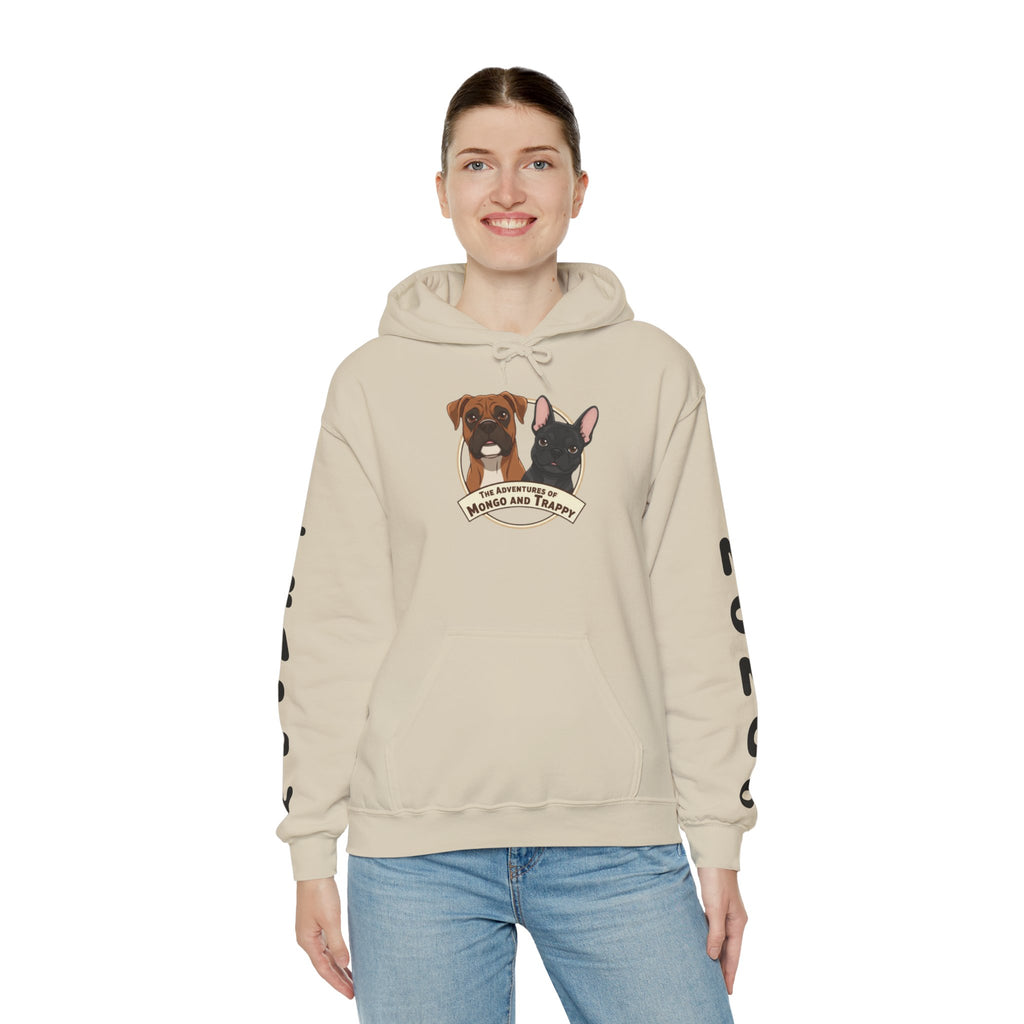 Dog Duo Hoodie — "Mongo and Trappy" Portrait Hoodie with QR Code