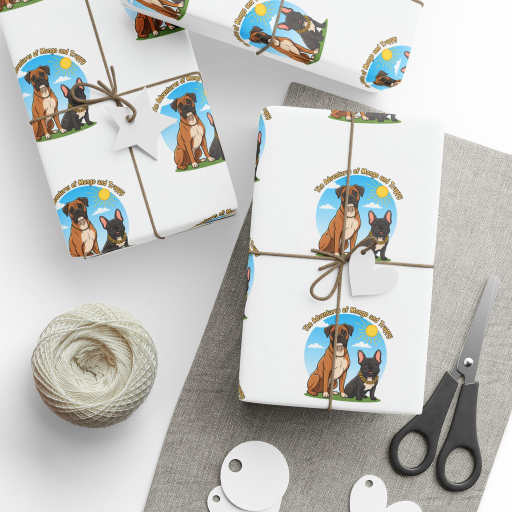 Gift Wrap Paper — Cute Dog Pattern with 'Dog Mom' Design