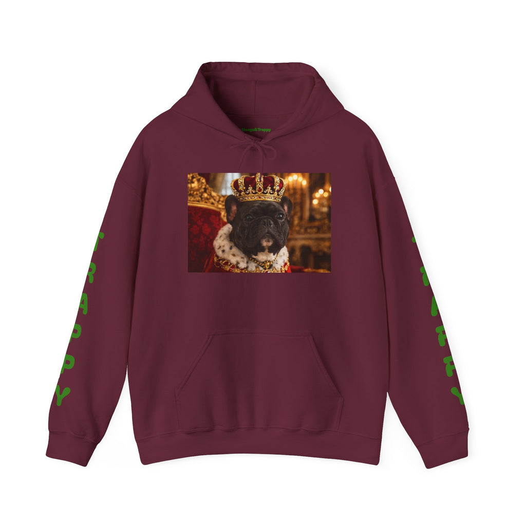 King Tuffy Crowned Dog Hoodie — Royal Dog Portrait Sweatshirt