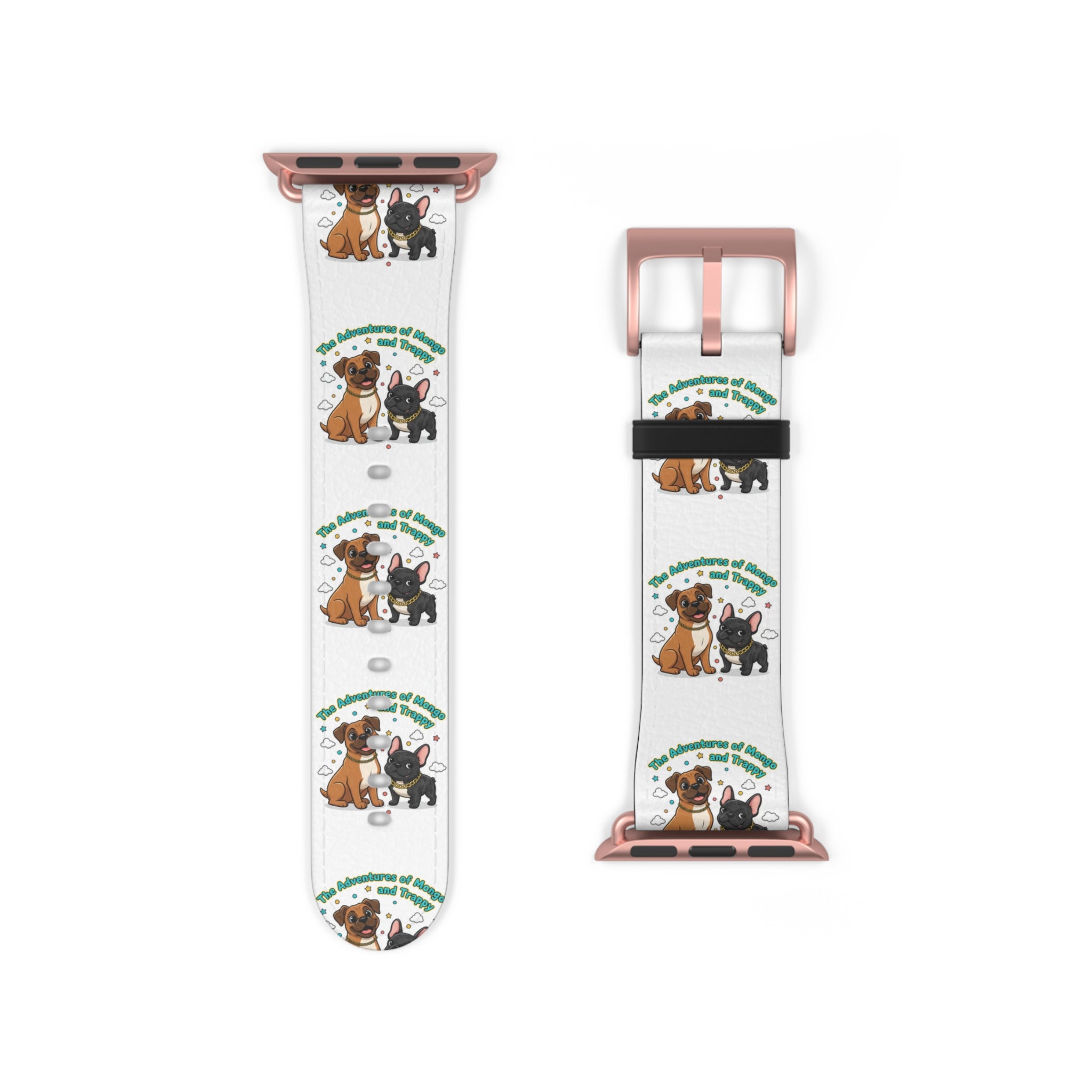 Dog Lover Watch Band — Cute Cartoon Dogs with 'A House is a Home with Dogs' Design