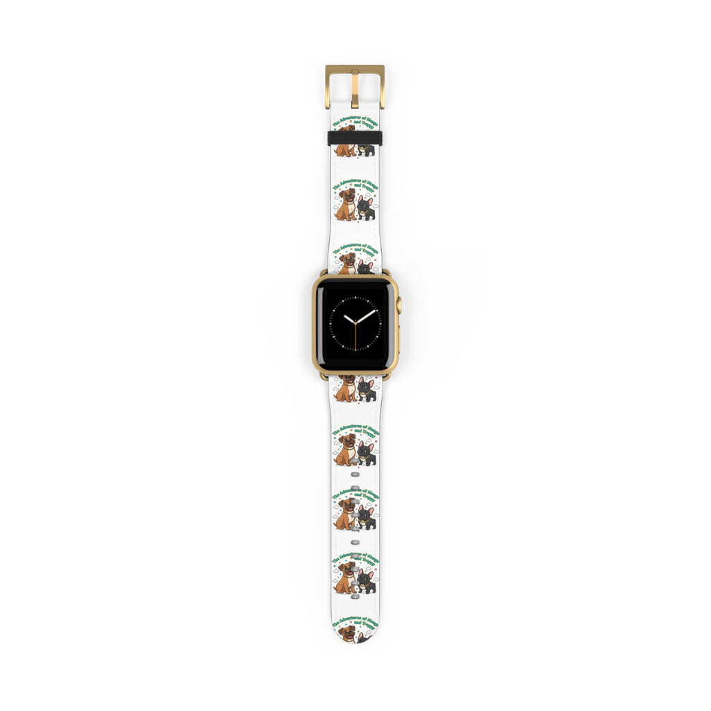 Dog Lover Watch Band — Cute Cartoon Dogs with 'A House is a Home with Dogs' Design