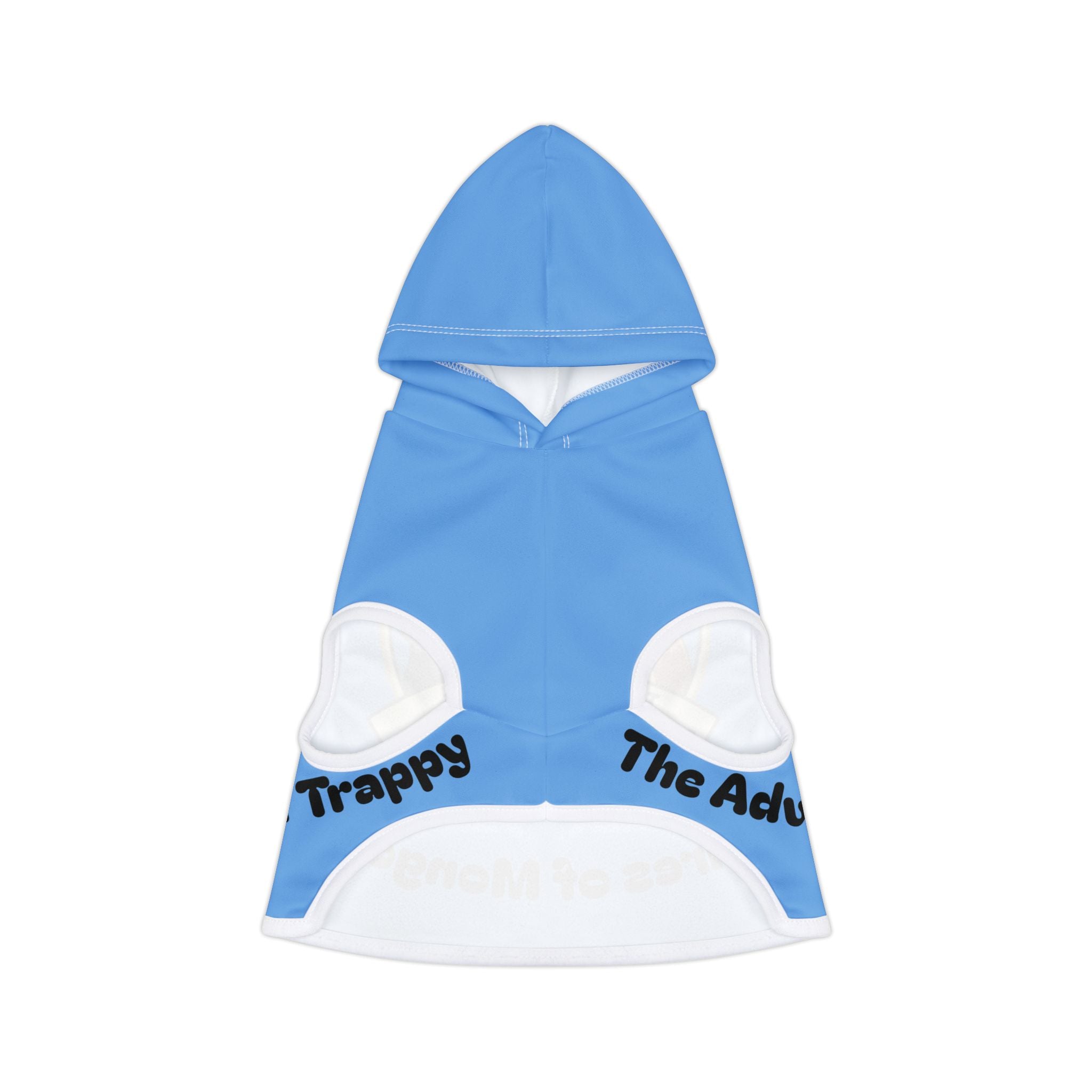 Pet Hoodie — "The Adventures of Mongo and Trappy" Blue Dog Hoodie for Small Pets