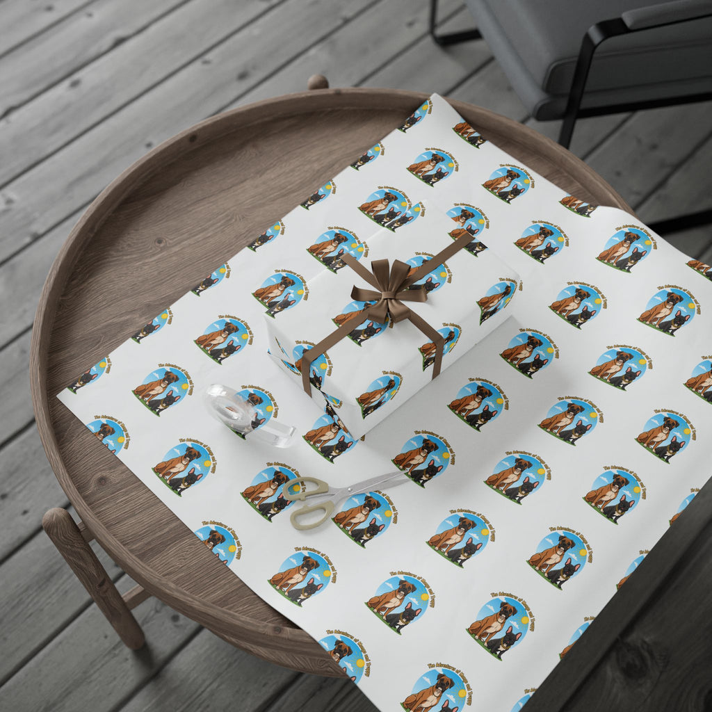 Gift Wrap Paper — Cute Dog Pattern with 'Dog Mom' Design