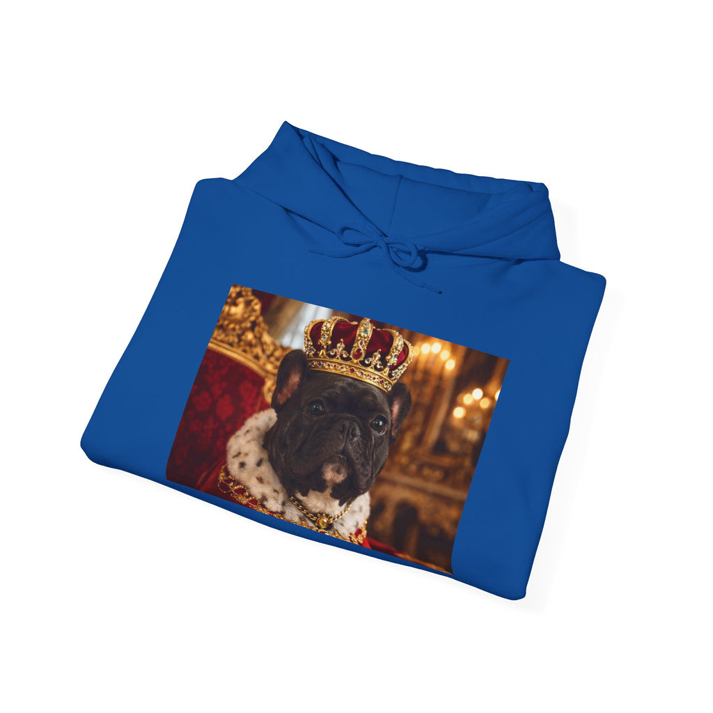King Tuffy Crowned Dog Hoodie — Royal Dog Portrait Sweatshirt