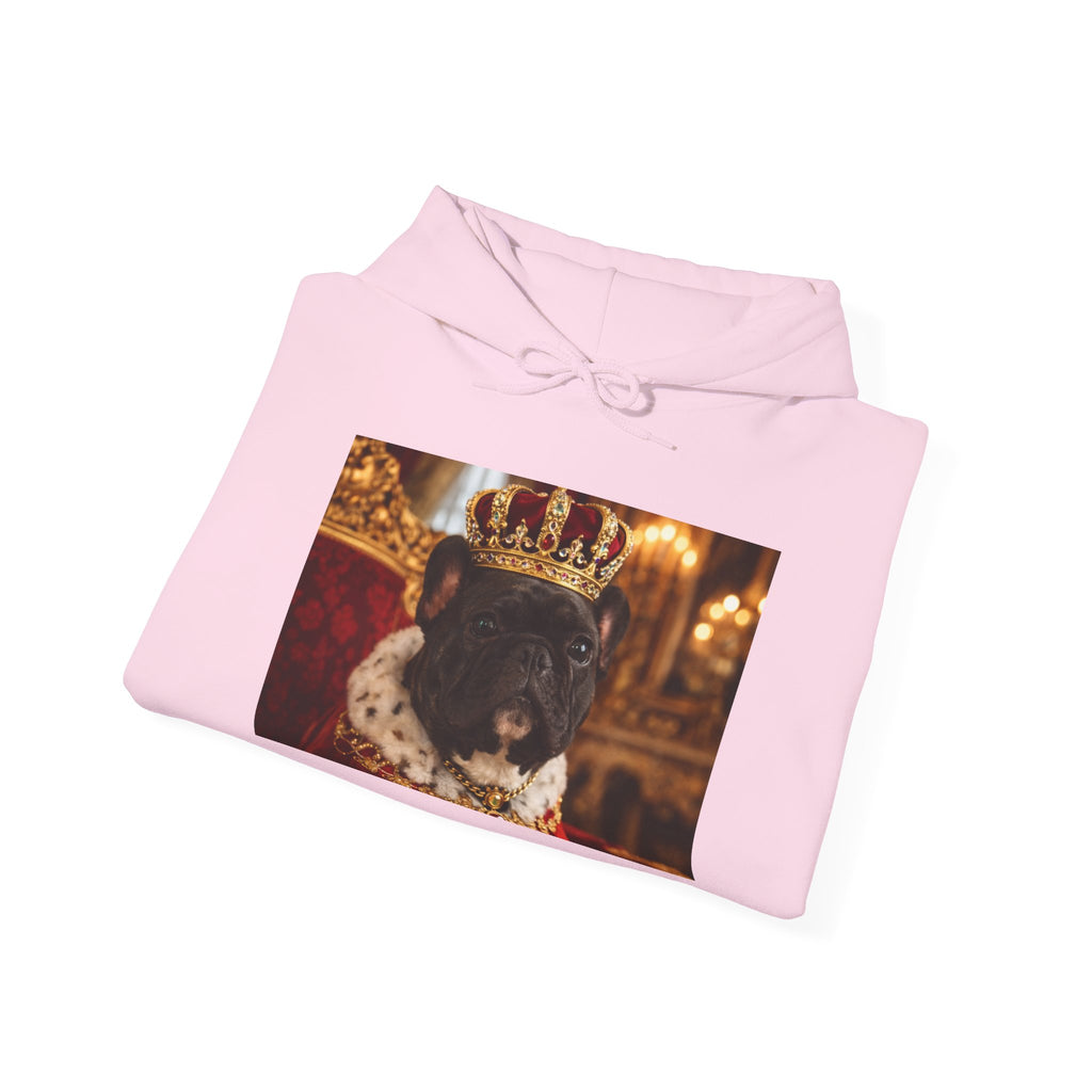 King Tuffy Crowned Dog Hoodie — Royal Dog Portrait Sweatshirt