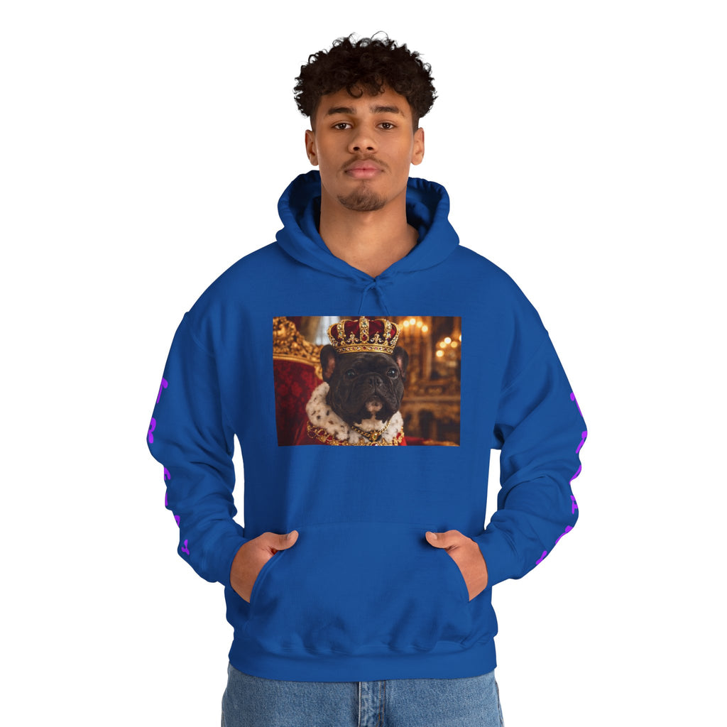 King Tuffy Crowned Dog Hoodie — Royal Dog Portrait Sweatshirt