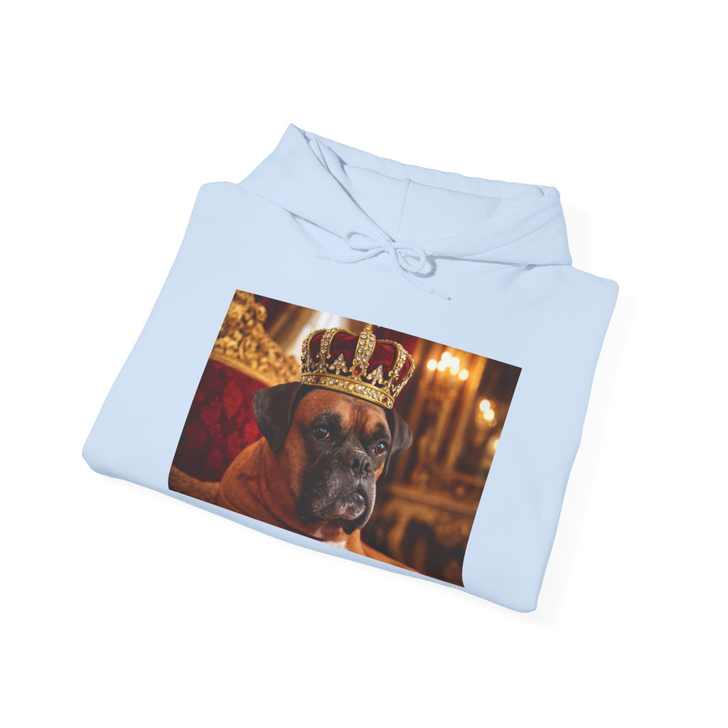 King Mungo Hoodie – Royal Dog Photo Pullover with 'Mungo' Sleeve Text