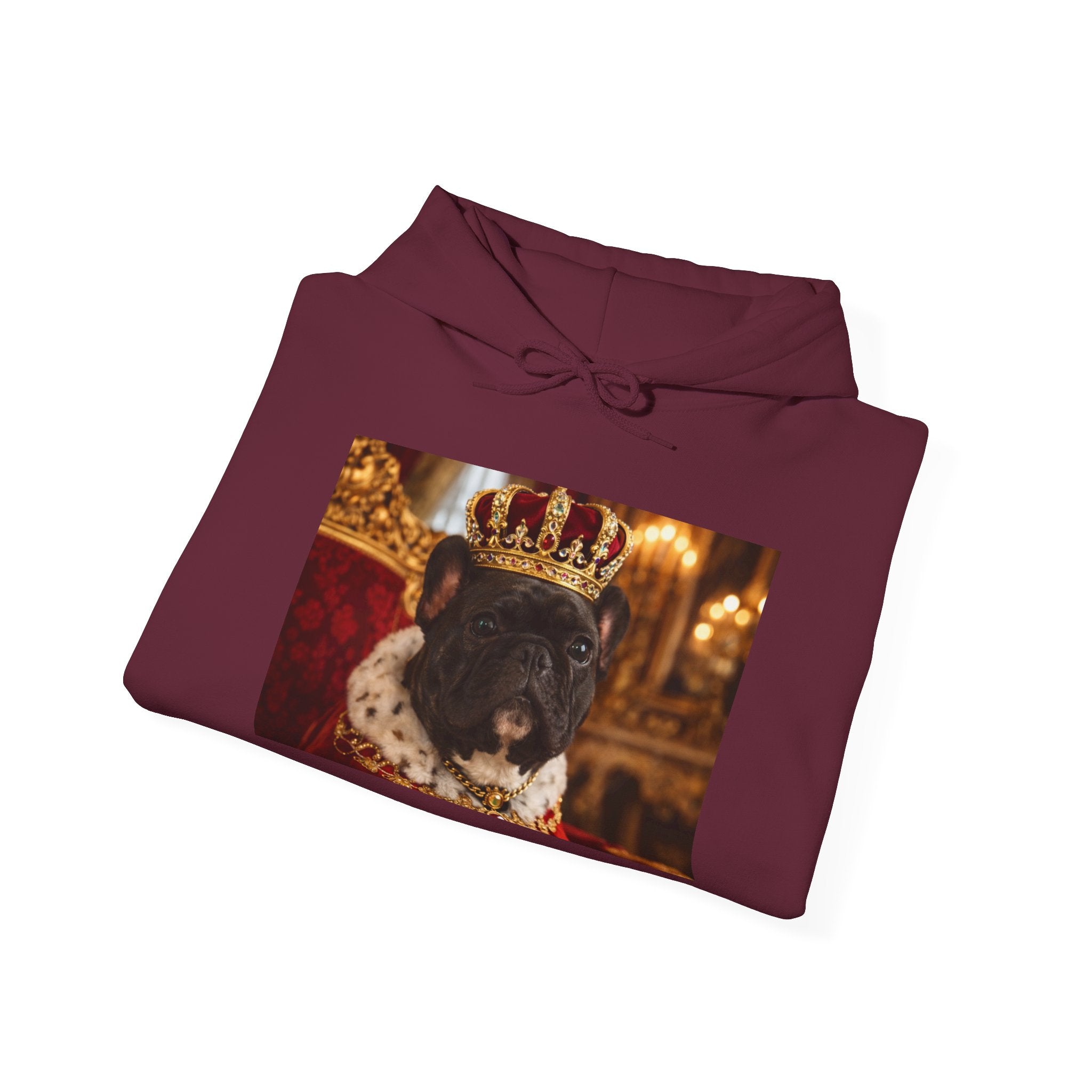 King Tuffy Crowned Dog Hoodie — Royal Dog Portrait Sweatshirt